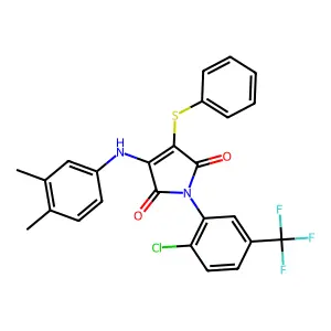 1-[2-Chloro-5-(trifluoromethyl)phenyl]-3-(3,4-dimethylanilino)-4-(phenylsulfanyl)-1H-pyrrole-2,5-dione structure