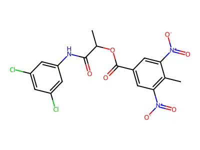 [1-(3,5-Dichloroanilino)-1-oxopropan-2-yl] 4-methyl-3,5-dinitrobenzoate structure