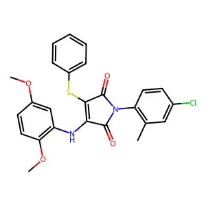 1-(4-Chloro-2-methylphenyl)-3-(2,5-dimethoxyanilino)-4-(phenylsulfanyl)-1H-pyrrole-2,5-dione structure