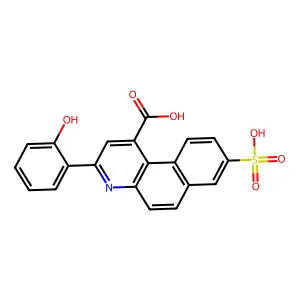 3-(2-hydroxyphenyl)-8-sulfo-Benzo[f]quinoline-1-carboxylic acid structure