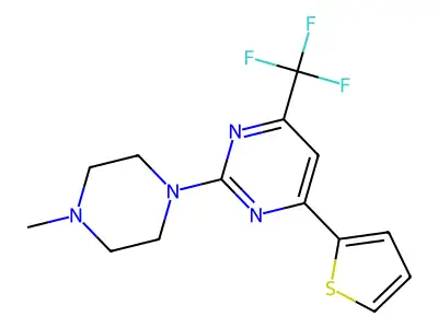 2-(4-Methylpiperazin-1-yl)-4-thiophen-2-yl-6-(trifluoromethyl)pyrimidine structure