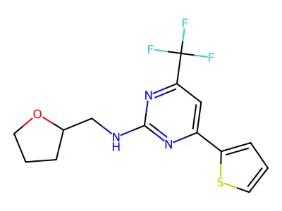 (Oxolan-2-ylmethyl)[4-(2-thienyl)-6-(trifluoromethyl)pyrimidin-2-yl]amine structure