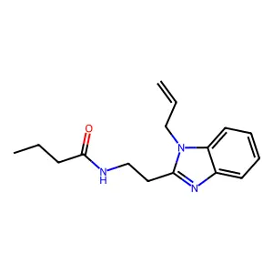 N-[2-(1-prop-2-enylbenzimidazol-2-yl)ethyl]butanamide structure