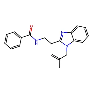 N-{2-[1-(2-methylprop-2-enyl)benzimidazol-2-yl]ethyl}benzamide structure