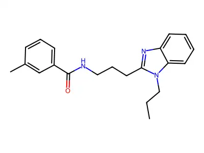 3-methyl-N-[3-(1-propylbenzimidazol-2-yl)propyl]benzamide structure
