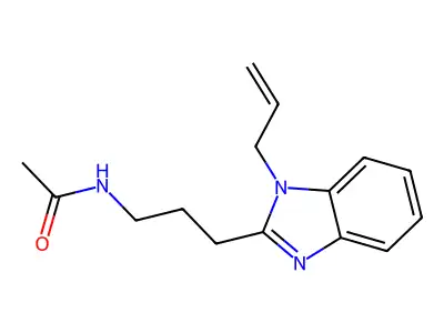 N-[3-(1-prop-2-enylbenzimidazol-2-yl)propyl]acetamide structure