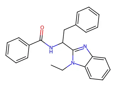 N-[1-(1-ethylbenzimidazol-2-yl)-2-phenylethyl]benzamide structure