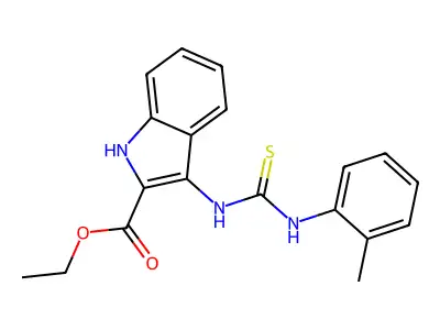 ethyl 3-(3-(o-tolyl)thioureido)-1H-indole-2-carboxylate structure