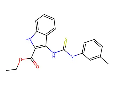 ethyl 3-(3-(m-tolyl)thioureido)-1H-indole-2-carboxylate structure
