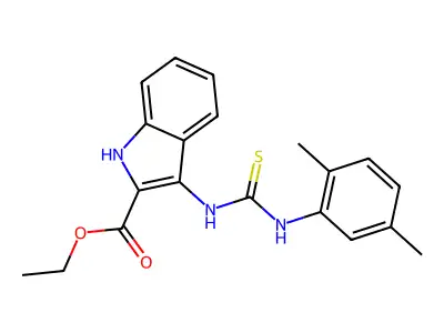 ethyl 3-[(2,5-dimethylphenyl)carbamothioylamino]-1H-indole-2-carboxylate structure