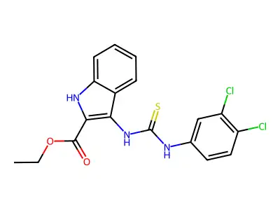 ethyl 3-(3-(3,4-dichlorophenyl)thioureido)-1H-indole-2-carboxylate structure