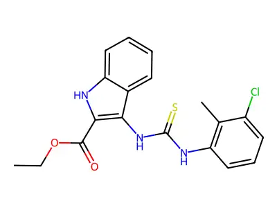 ethyl 3-[(3-chloro-2-methylphenyl)carbamothioylamino]-1H-indole-2-carboxylate structure