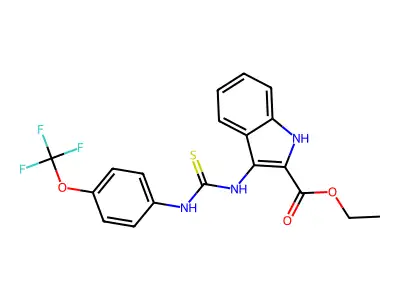 ethyl 3-[[4-(trifluoromethoxy)phenyl]carbamothioylamino]-1H-indole-2-carboxylate structure