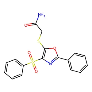2-((2-Phenyl-4-(phenylsulfonyl)oxazol-5-yl)thio)acetamide structure
