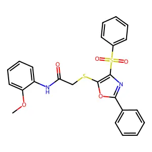N-(2-methoxyphenyl)-2-((2-phenyl-4-(phenylsulfonyl)oxazol-5-yl)thio)acetamide structure