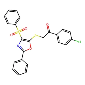 1-(4-Chlorophenyl)-2-((2-phenyl-4-(phenylsulfonyl)oxazol-5-yl)thio)ethanone structure