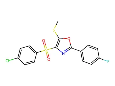 4-[(4-Chlorophenyl)sulfonyl]-2-(4-fluorophenyl)-5-(methylsulfanyl)-1,3-oxazole structure