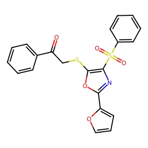 2-((2-(Furan-2-yl)-4-(phenylsulfonyl)oxazol-5-yl)thio)-1-phenylethanone structure