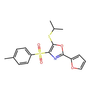 2-(2-Furyl)-5-(isopropylthio)-4-[(4-methylphenyl)sulfonyl]-1,3-oxazole structure