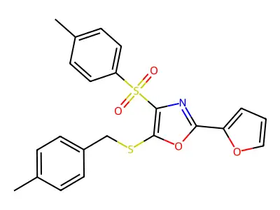 2-(2-Furyl)-5-[(4-methylbenzyl)thio]-4-[(4-methylphenyl)sulfonyl]-1,3-oxazole structure