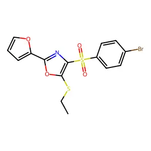 4-((4-Bromophenyl)sulfonyl)-5-(ethylthio)-2-(furan-2-yl)oxazole structure