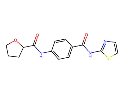 N-[4-(1,3-thiazol-2-ylcarbamoyl)phenyl]oxolane-2-carboxamide structure
