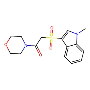 2-(1-Methylindol-3-yl)sulfonyl-1-morpholin-4-ylethanone structure