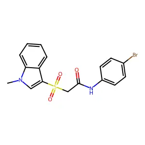 N-(4-bromophenyl)-2-((1-methyl-1H-indol-3-yl)sulfonyl)acetamide structure