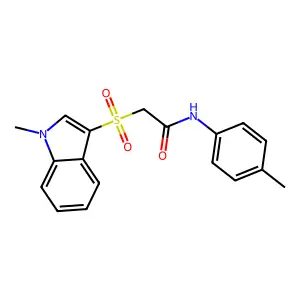 2-(1-methylindol-3-yl)sulfonyl-N-(4-methylphenyl)acetamide structure