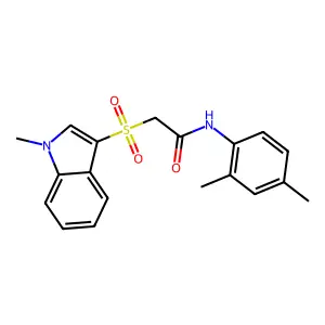 N-(2,4-dimethylphenyl)-2-((1-methyl-1H-indol-3-yl)sulfonyl)acetamide structure