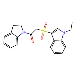 2-((1-ethyl-1H-indol-3-yl)sulfonyl)-1-(indolin-1-yl)ethanone structure