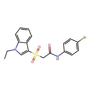 N-(4-bromophenyl)-2-((1-ethyl-1H-indol-3-yl)sulfonyl)acetamide structure