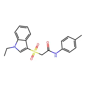 2-[(1-ethyl-1H-indol-3-yl)sulfonyl]-N-(4-methylphenyl)acetamide structure