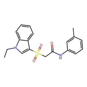 2-((1-ethyl-1H-indol-3-yl)sulfonyl)-N-(m-tolyl)acetamide structure