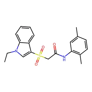 N-(2,5-dimethylphenyl)-2-((1-ethyl-1H-indol-3-yl)sulfonyl)acetamide structure