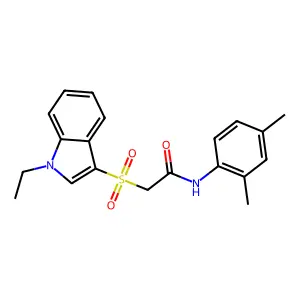 N-(2,4-dimethylphenyl)-2-((1-ethyl-1H-indol-3-yl)sulfonyl)acetamide structure