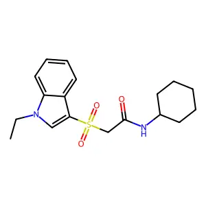 N-cyclohexyl-2-[(1-ethyl-1H-indol-3-yl)sulfonyl]acetamide structure
