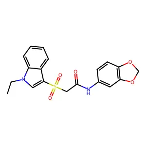 N-(benzo[d][1,3]dioxol-5-yl)-2-((1-ethyl-1H-indol-3-yl)sulfonyl)acetamide structure