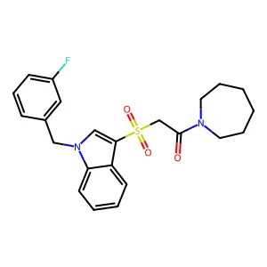 1-(Azepan-1-yl)-2-[1-[(3-fluorophenyl)methyl]indol-3-yl]sulfonylethanone structure