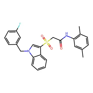 N-(2,5-dimethylphenyl)-2-((1-(3-fluorobenzyl)-1H-indol-3-yl)sulfonyl)acetamide structure