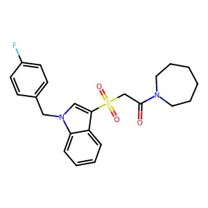 1-(azepan-1-yl)-2-((1-(4-fluorobenzyl)-1H-indol-3-yl)sulfonyl)ethanone structure