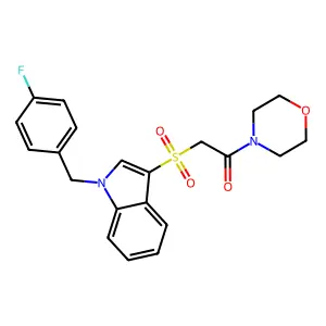 2-((1-(4-fluorobenzyl)-1H-indol-3-yl)sulfonyl)-1-morpholinoethanone structure