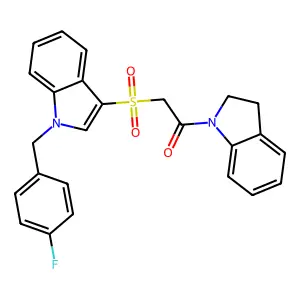 2-((1-(4-fluorobenzyl)-1H-indol-3-yl)sulfonyl)-1-(indolin-1-yl)ethanone structure