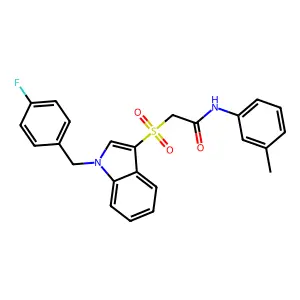 2-[1-[(4-fluorophenyl)methyl]indol-3-yl]sulfonyl-N-(3-methylphenyl)acetamide structure