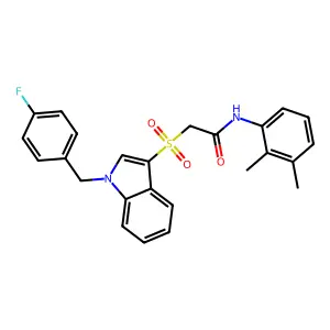 N-(2,3-dimethylphenyl)-2-[1-[(4-fluorophenyl)methyl]indol-3-yl]sulfonylacetamide structure