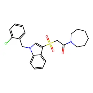 1-(azepan-1-yl)-2-((1-(2-chlorobenzyl)-1H-indol-3-yl)sulfonyl)ethanone structure
