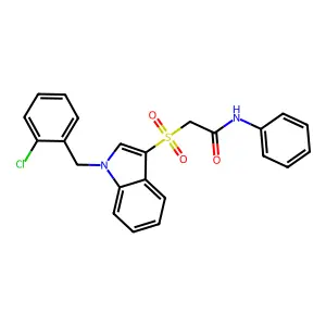 2-((1-(2-chlorobenzyl)-1H-indol-3-yl)sulfonyl)-N-phenylacetamide structure