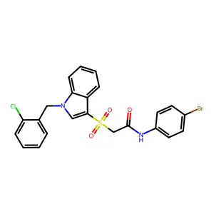 N-(4-bromophenyl)-2-((1-(2-chlorobenzyl)-1H-indol-3-yl)sulfonyl)acetamide structure