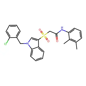 2-[1-[(2-chlorophenyl)methyl]indol-3-yl]sulfonyl-N-(2,3-dimethylphenyl)acetamide structure