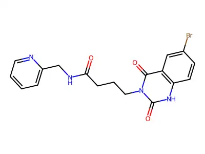 4-(6-bromo-2,4-dioxo-1H-quinazolin-3-yl)-N-(pyridin-2-ylmethyl)butanamide structure